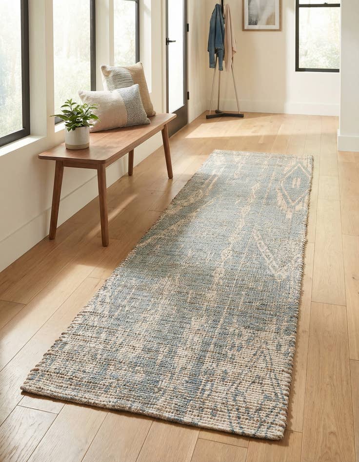 Detail image of 2' 2 x 8'  Hand Woven Chenille Jute Runner Rug