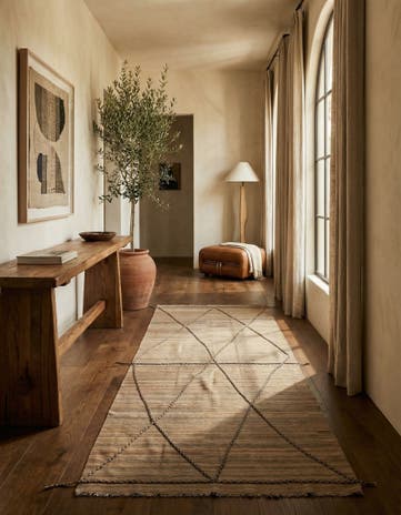 4' 7 x 10' 3 Hand Knotted Moroccan Wool Runner Rug