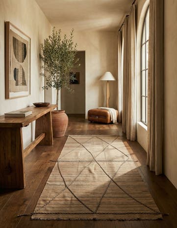 4' 7 x 10' 3 Hand Knotted Moroccan Wool Runner Rug