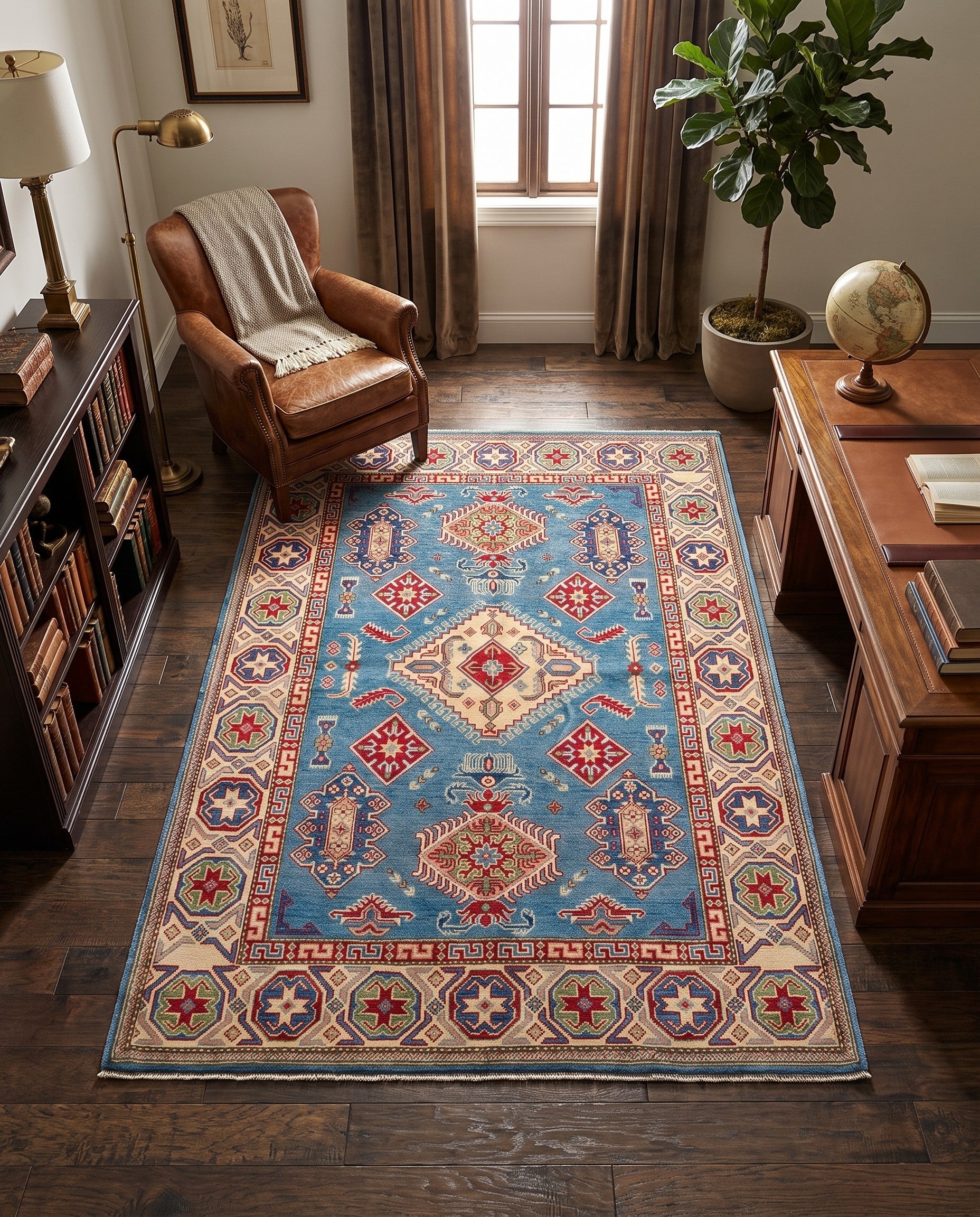 Detail image 3 of 12: 4' 11 x 6' 11 Hand Knotted Kazak Rug