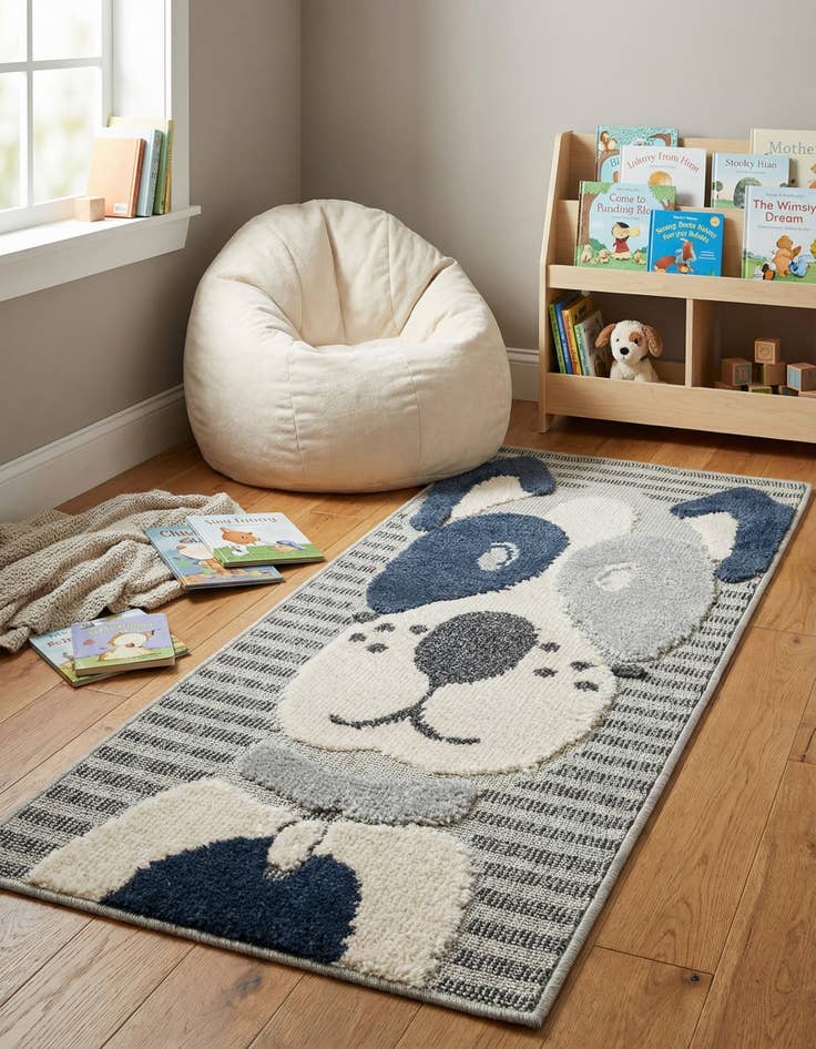 Detail image of 2' x 4' Whimsy Kids Runner Rug
