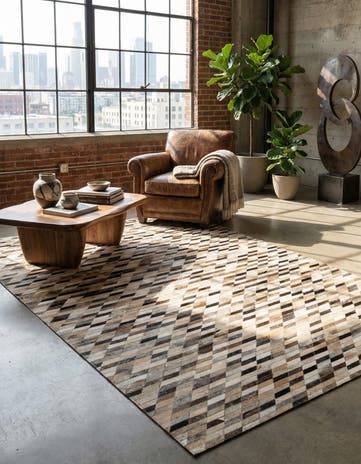 5' 1 x 7' 10 Cowhide - Patchwork Rug