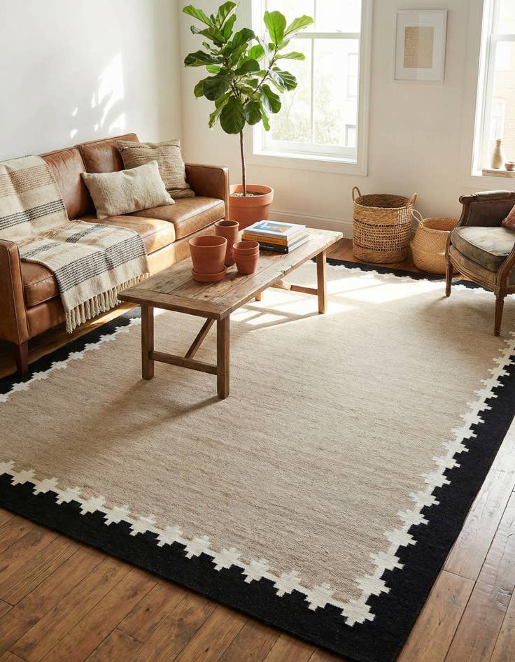 Detail image of 9' x 12'  Hand Woven Kilim Wool Rug