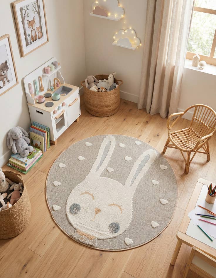 Detail image of 5' x 5' Whimsy Kids Round Rug