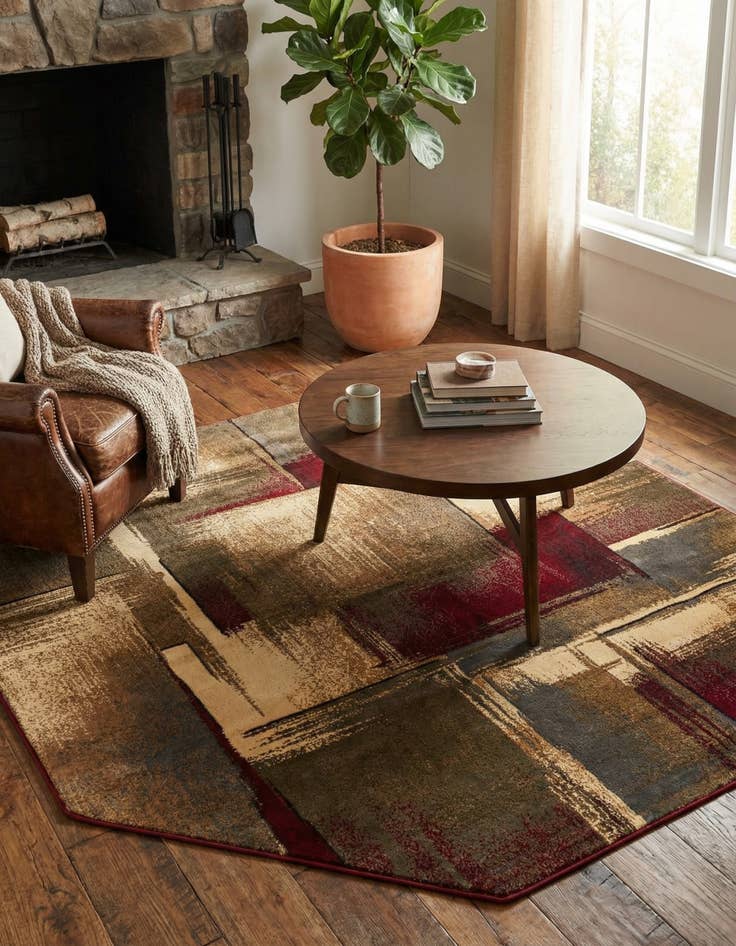 Detail image of 7' 10 x 7' 10 Coffee Shop Octagon Rug