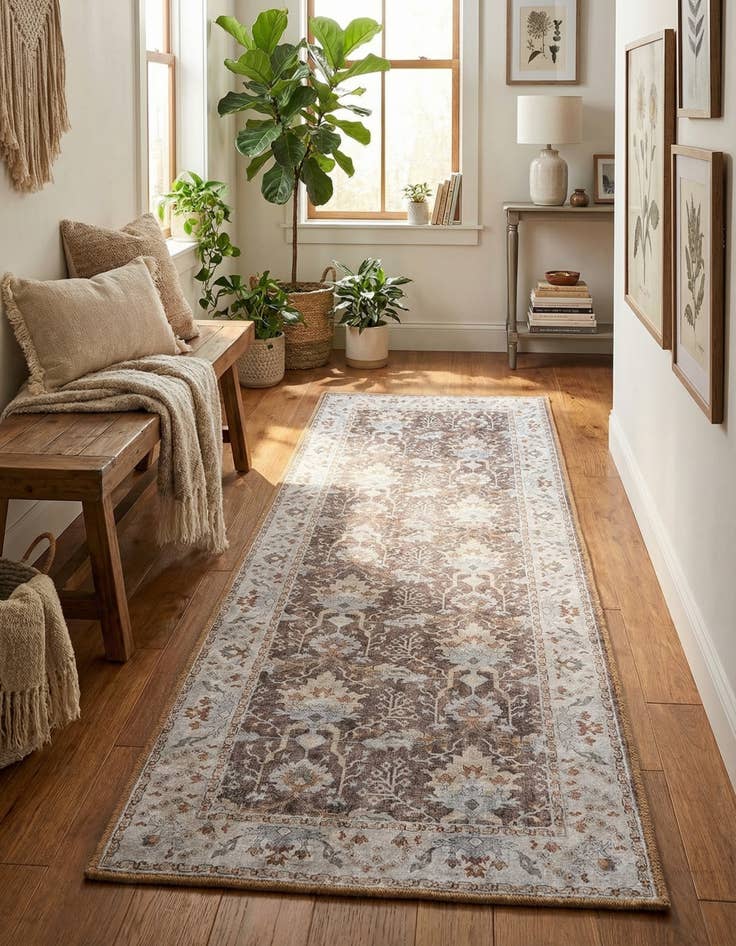 Detail image of 2' x 6' 1 Washable Timeless Runner Rug