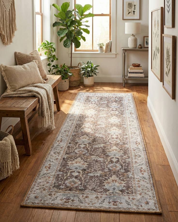 Detail image of 2' x 6' 1 Washable Timeless Runner Rug