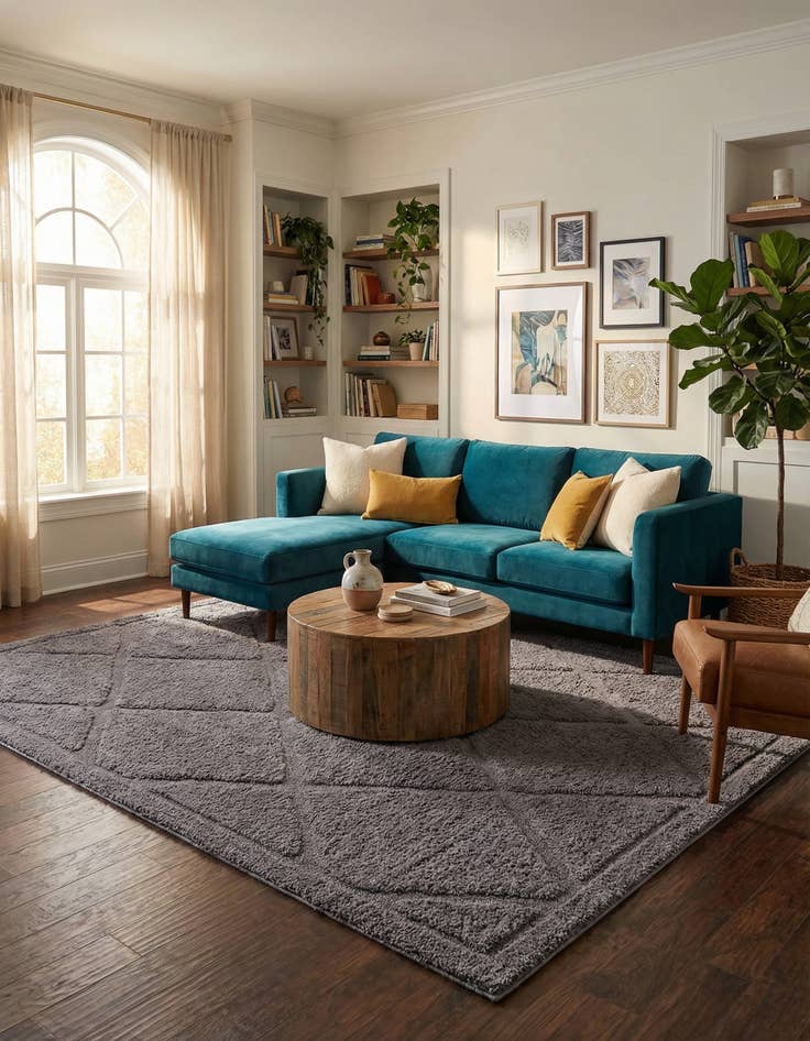 Detail image of 8' x 10' Lattice Shag Rug