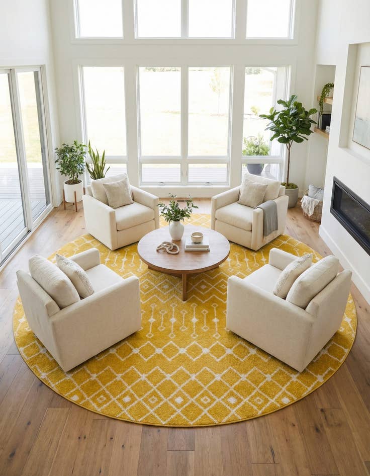 Detail image of 10' x 10' Moroccan Trellis Round Rug