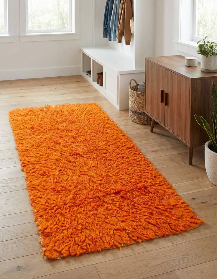 Detail image of 2' 3 x 4' 4 Hand Knotted Moroccan Wool Runner Rug