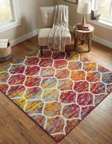 6' x 6' Lattice Frieze Square Rug