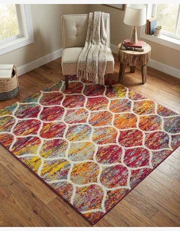 6' x 6' Trellis Frieze Square Rug