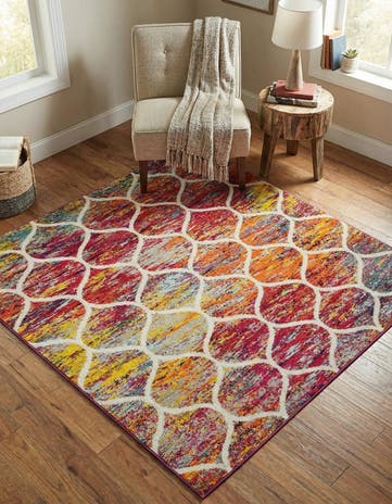 6' x 6' Lattice Frieze Square Rug