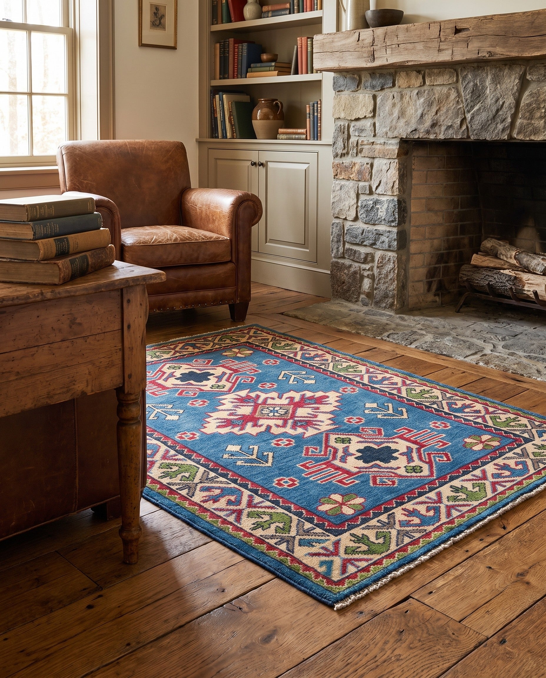 Detail image 3 of 10: 2' 10 x 4' Hand Knotted Kazak Rug