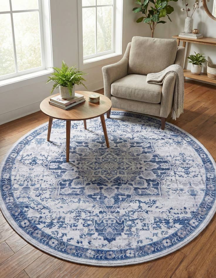 Detail image of 5' 3 x 5' 3  Washable Renaissance Round Rug