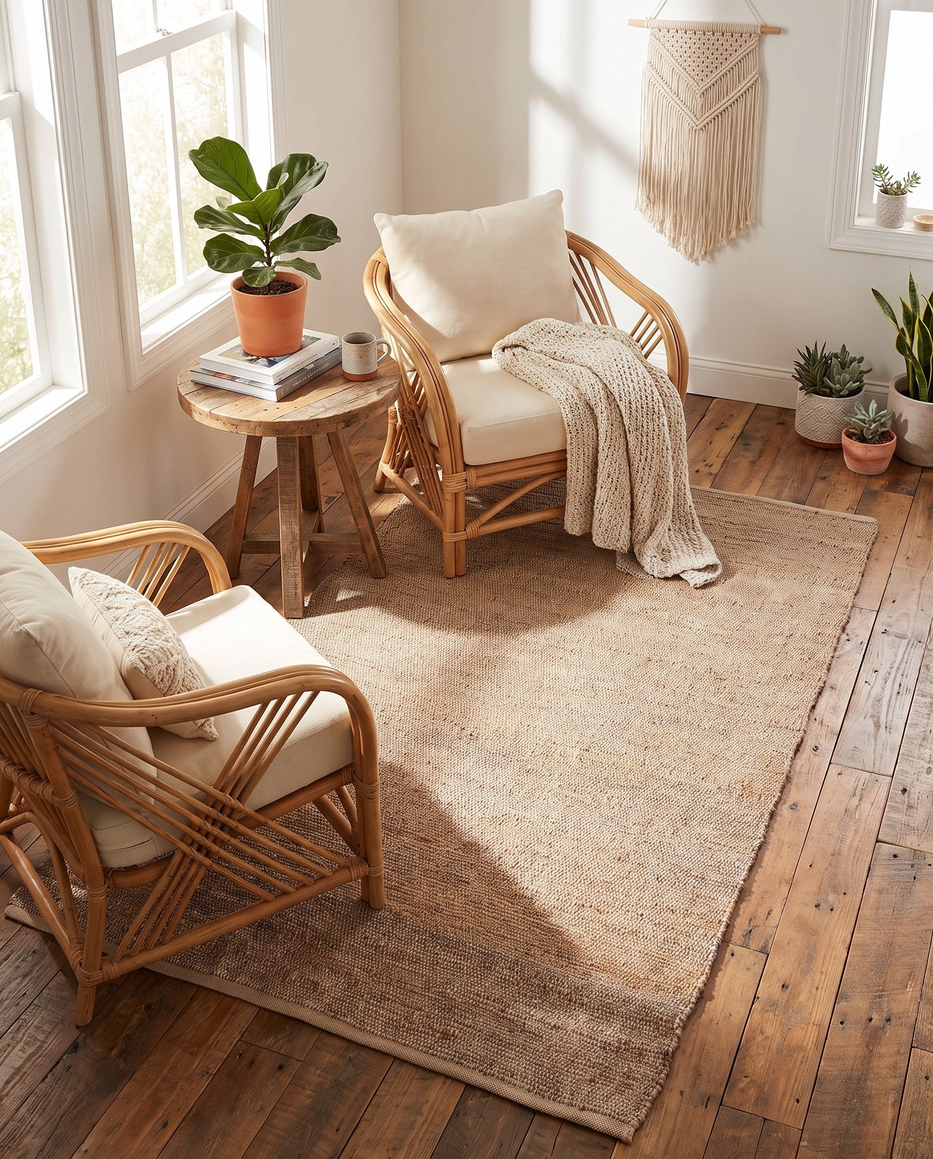 5' 1 x 8' Hand Woven Laurel Handwoven Jute Rug