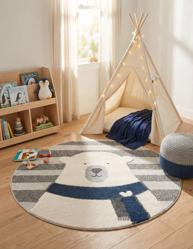 Detail image of 5' x 5' Whimsy Kids Round Rug