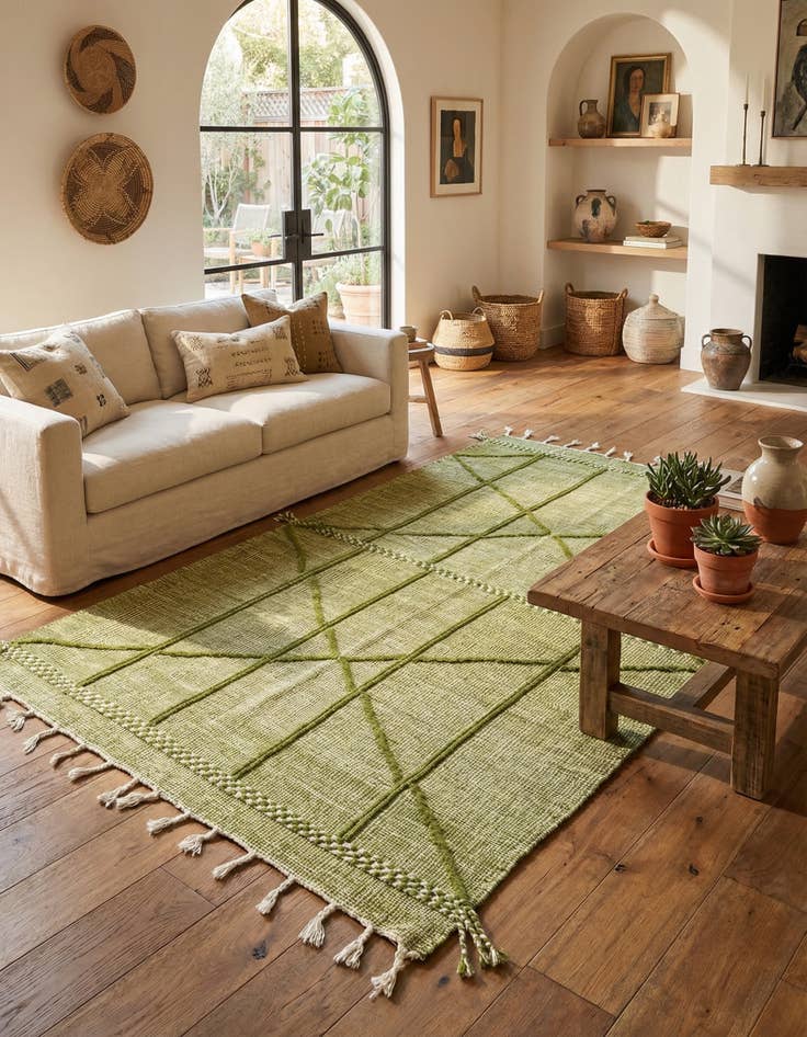 Detail image of 5' x 8' 5 Hand Knotted Moroccan Wool Rug