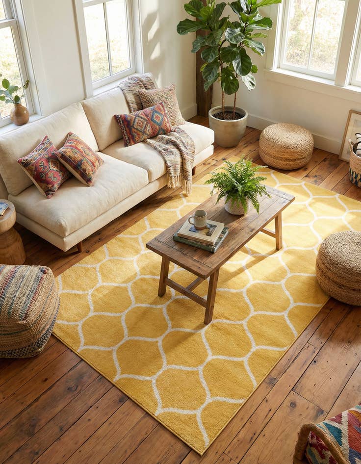 Detail image of 6' x 9' Lattice Frieze Rug