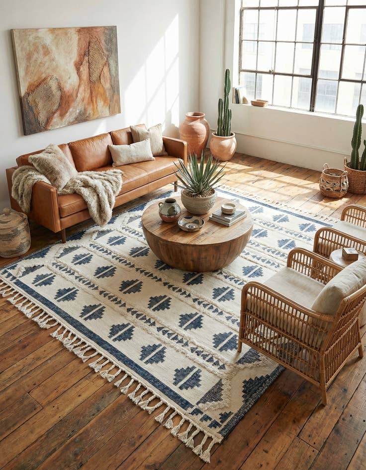 Detail image of 10' x 10'  Hand Woven Arizona Wool Square Rug