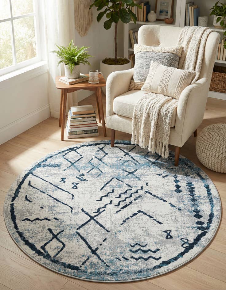 Detail image of 5' 3 x 5' 3 Kamala Washable Round Rug