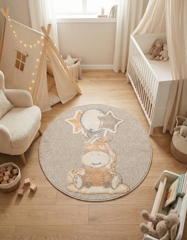 Detail image of 3' x 3' Whimsy Kids Round Rug