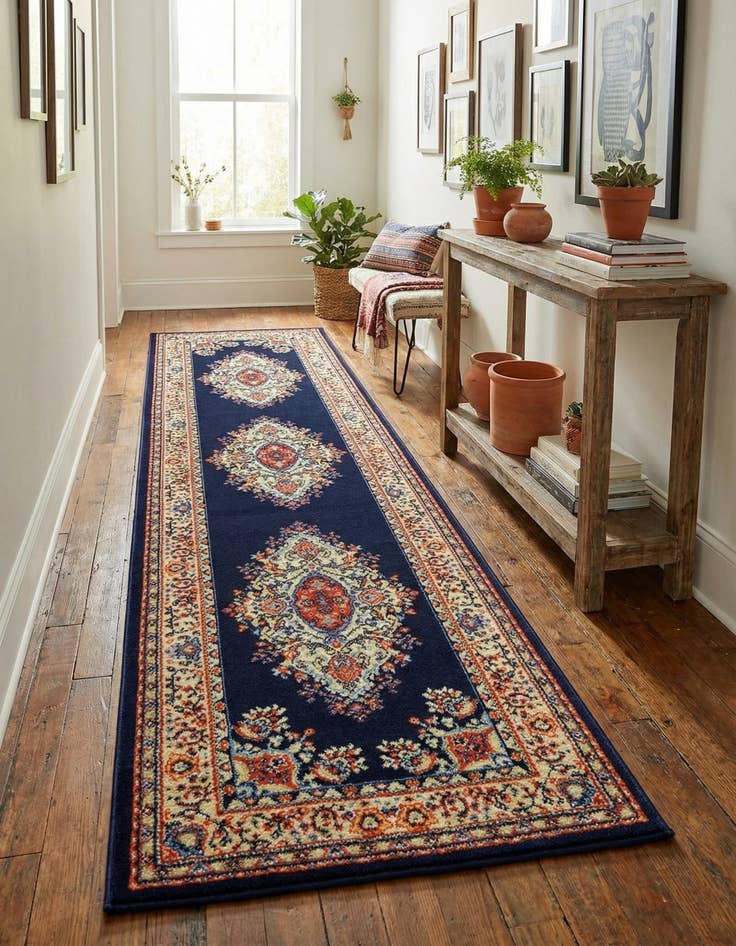 Detail image of 2' 7 x 10' Mashad Design Runner Rug