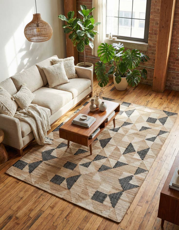 Detail image of 5' 1 x 8' Hand Woven Kala Handwoven Jute Rug