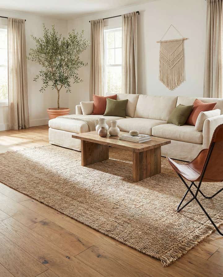 9' x 12' Hand Woven Chunky Jute Rug