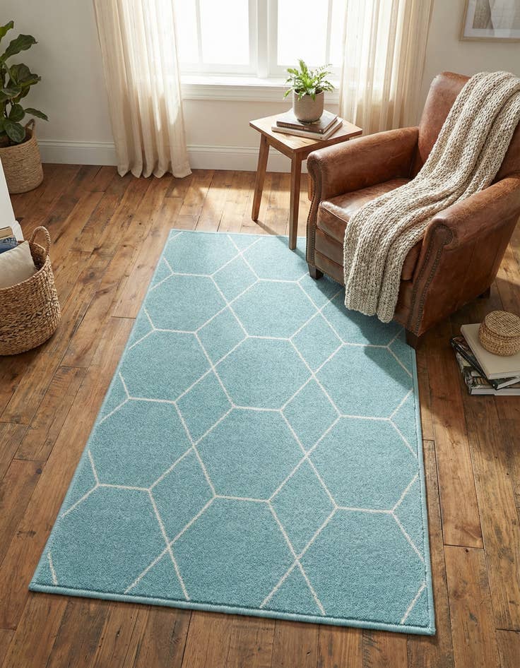 Detail image of 3' x 5' 3 Lattice Frieze Rug