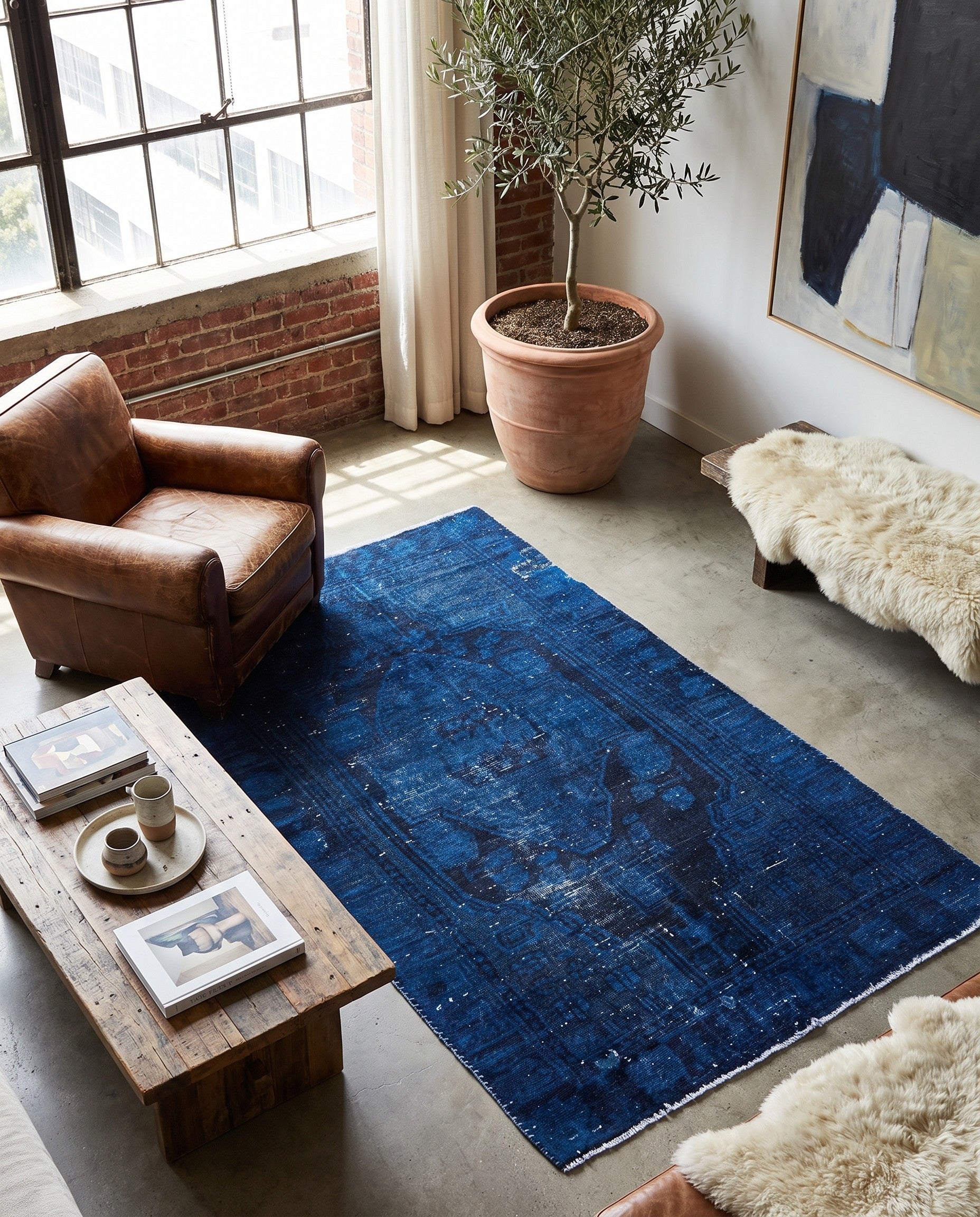 3' 8 x 6' 8 Hand Knotted Ultra Vintage Persian Wool Rug
