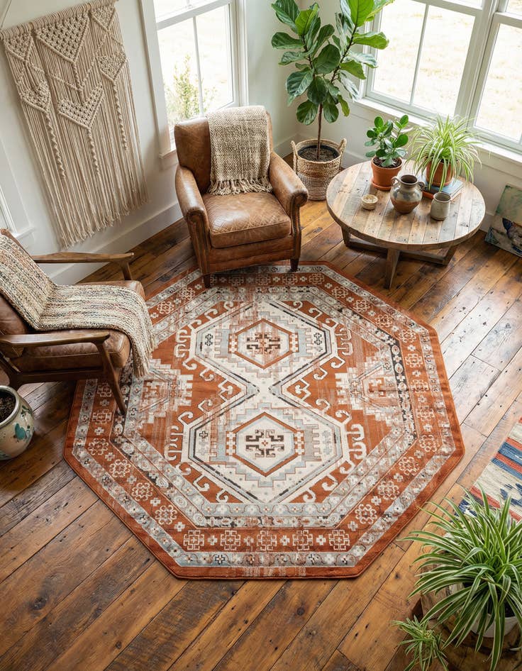 Detail image of 7' 10 x 7' 10 Charlotte Octagon Rug