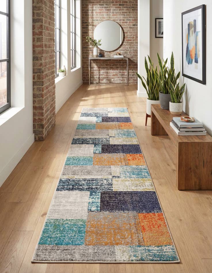 Detail image of 2' 7 x 12' Washable Vivid Runner Rug