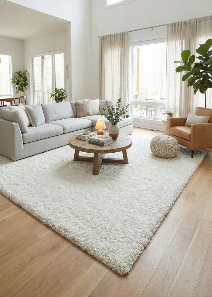 9' 10 x 9' 10 Comfort Solid Shag Square Rug