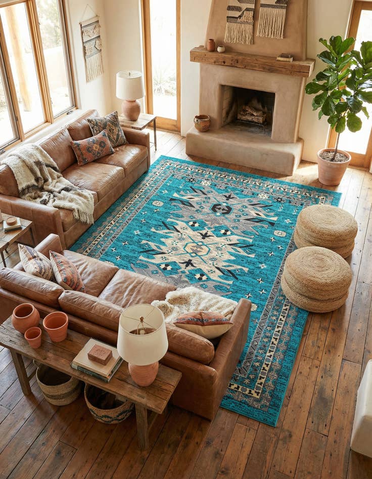 Detail image of 9' x 12' Heriz Design Rug