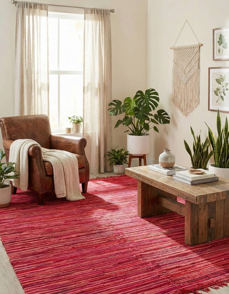 Detail image of 9' x 12' Hand Woven Chindi Cotton Rug