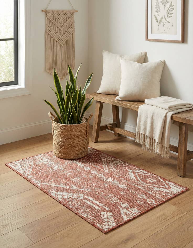 Detail image of  2' x 3'  Washable Bohemian Indoor / Outdoor Rug