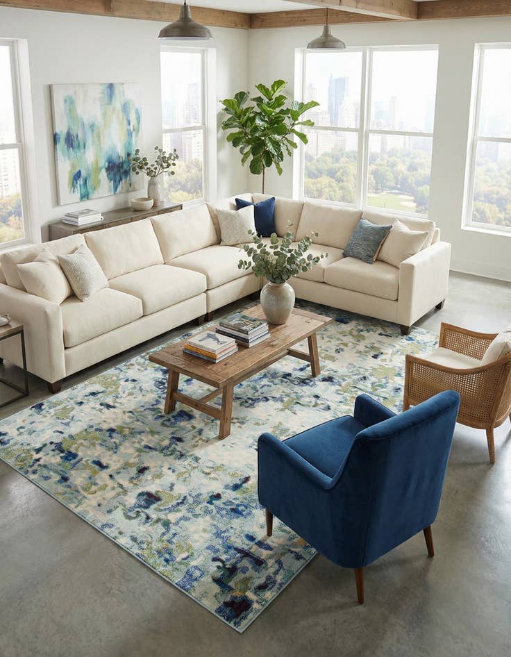 Detail image of 10' 6 x 16' 5  Washable Spectrum Rug