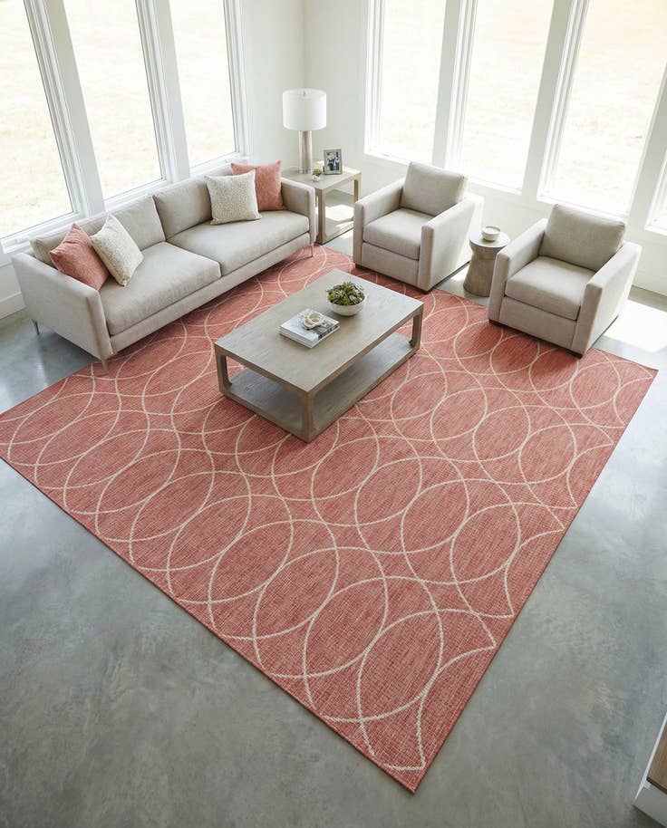 Detail image of 10' x 10' Easy-Clean Lattice Indoor / Outdoor Square Rug