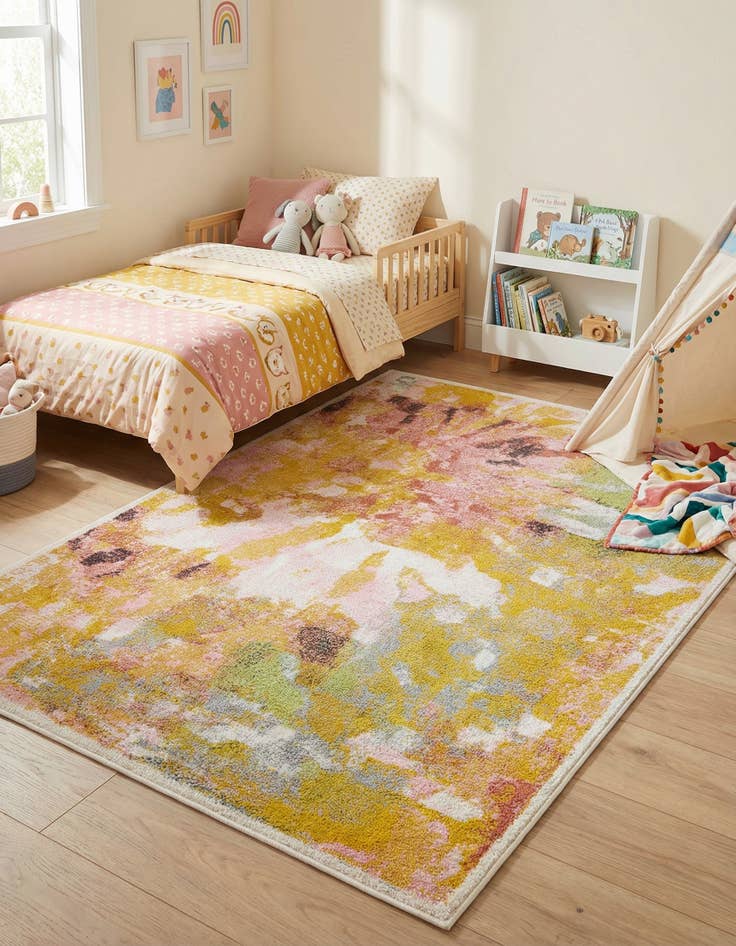 Detail image of 4' 1 x 6' 1 Abstract Whimsy Kids Rug