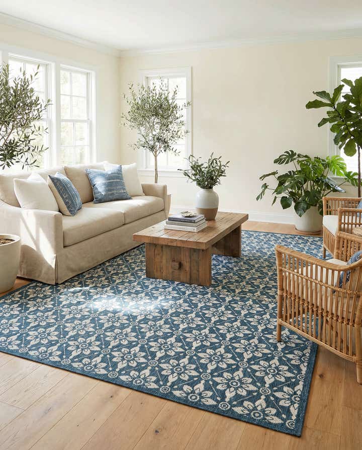 9' x 12' Easy-Clean Lattice Indoor / Outdoor Rug