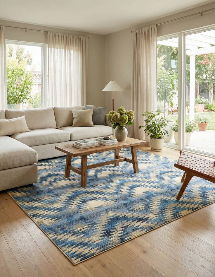 Detail image of 10' x 12' 2 Easy-Clean Modern Indoor / Outdoor Rug