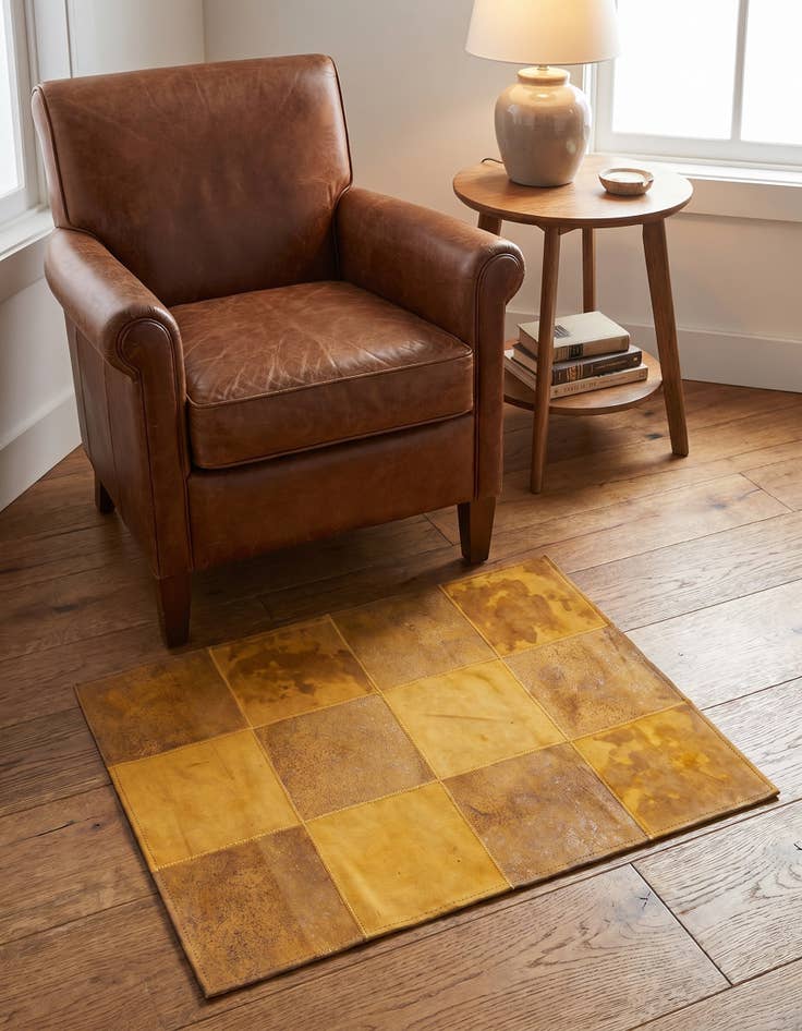 Detail image of 2' 1 x 3' 1 Cowhide Leather Rug