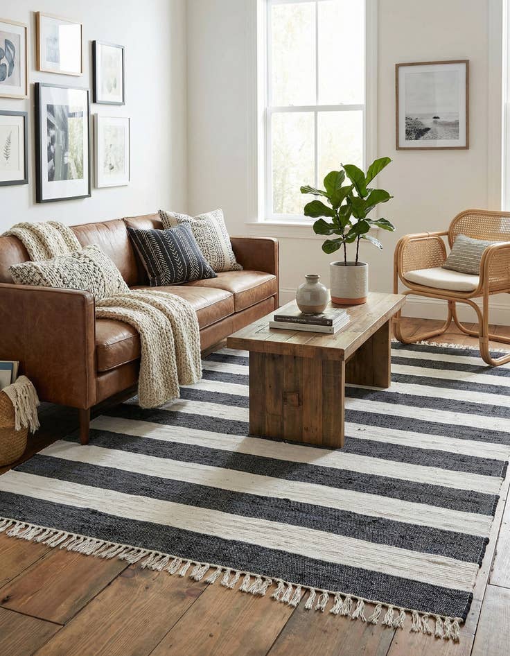 Detail image of 7' 1 x 10' Hand Woven Chindi Rag Rug