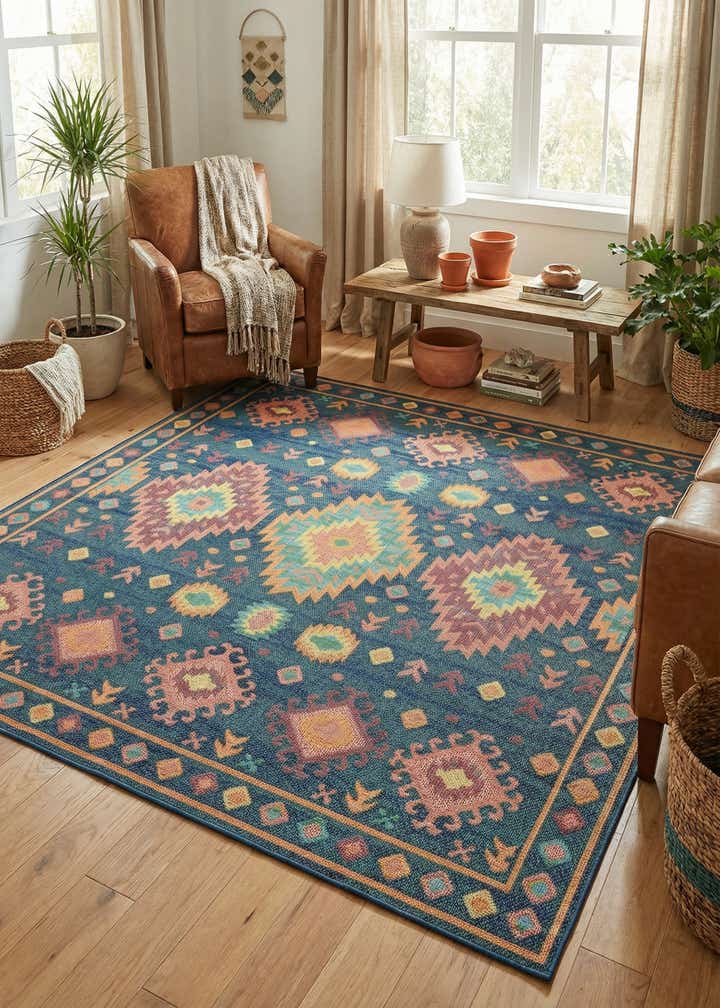 10' x 10' Easy-Clean Baja Indoor / Outdoor Square Rug