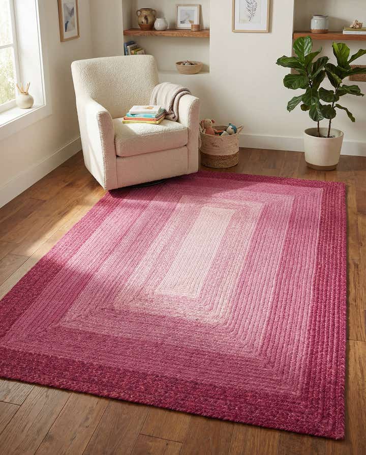 4' 1 x 6' 1 Handmade Hand Braided Wool Rug