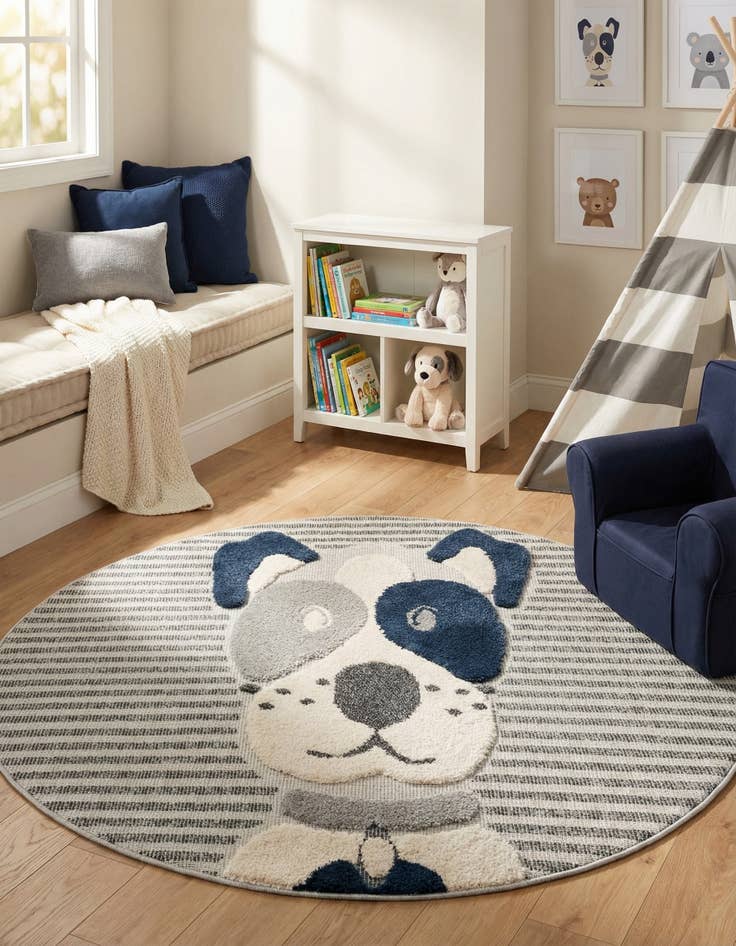 Detail image of 5' x 5' Whimsy Kids Round Rug