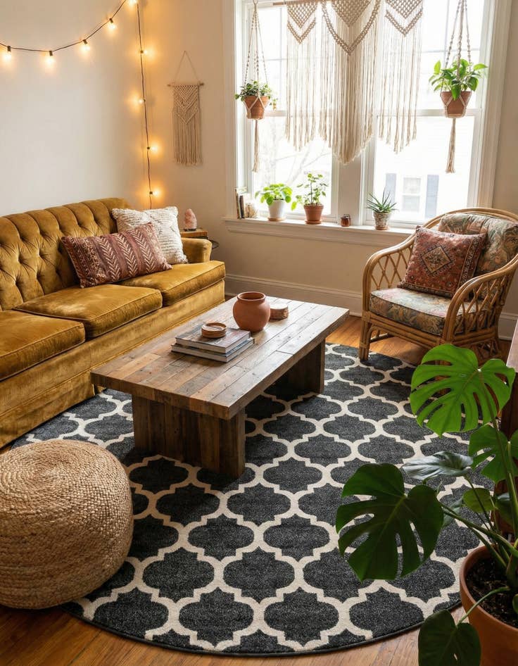 Detail image of 10' x 10' Trellis Round Rug