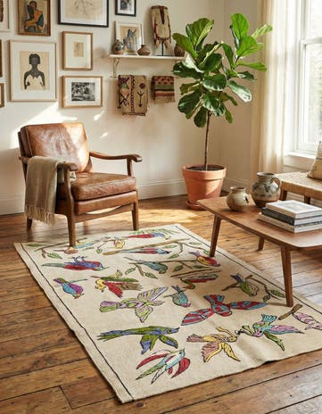 3' 2 x 4' 8 Hand Woven Kilim Suzani Wool Rug