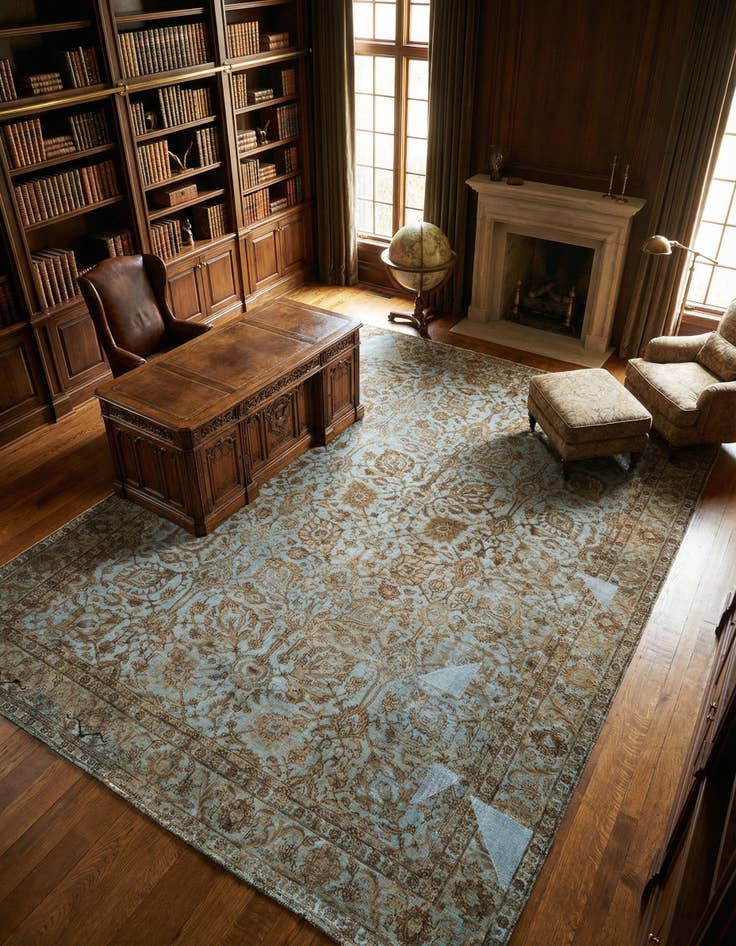 Detail image of 9' 6 x 12' 11 Hand Knotted Vintage Royal Persian Wool Rug